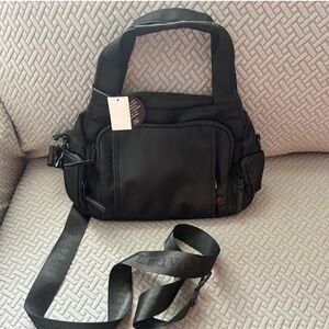 Samantha Brown To Go Travel Hobo Bag with Removable Crossbody Strap BLACK nwt